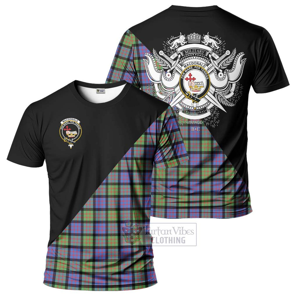 MacDonald Ancient Tartan T-Shirt with Family Crest and Military Logo Style Kid's Shirt - Tartanvibesclothing Shop