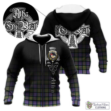 MacDonald Ancient Tartan Knitted Hoodie Featuring Alba Gu Brath Family Crest Celtic Inspired