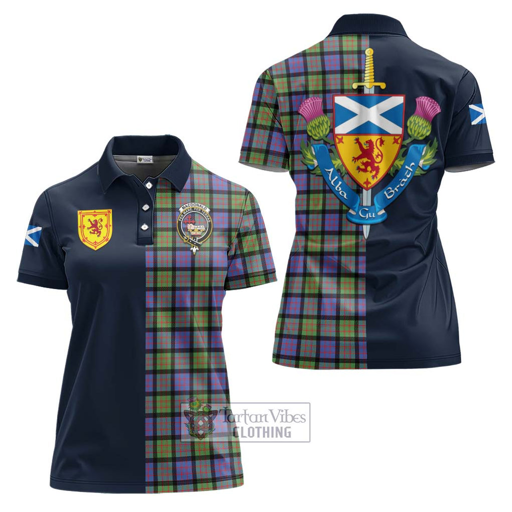 Tartan Vibes Clothing MacDonald Ancient Tartan Women's Polo Shirt with Scottish Lion Royal Arm Half Style