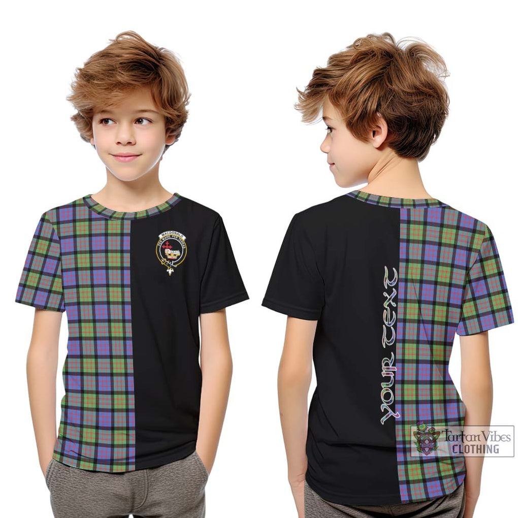 MacDonald Ancient Tartan Kid T-Shirt with Family Crest and Half Of Me Style Youth XL Size14 - Tartanvibesclothing Shop