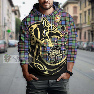 MacDonald Ancient Tartan Hoodie with Family Crest Celtic Wolf Style