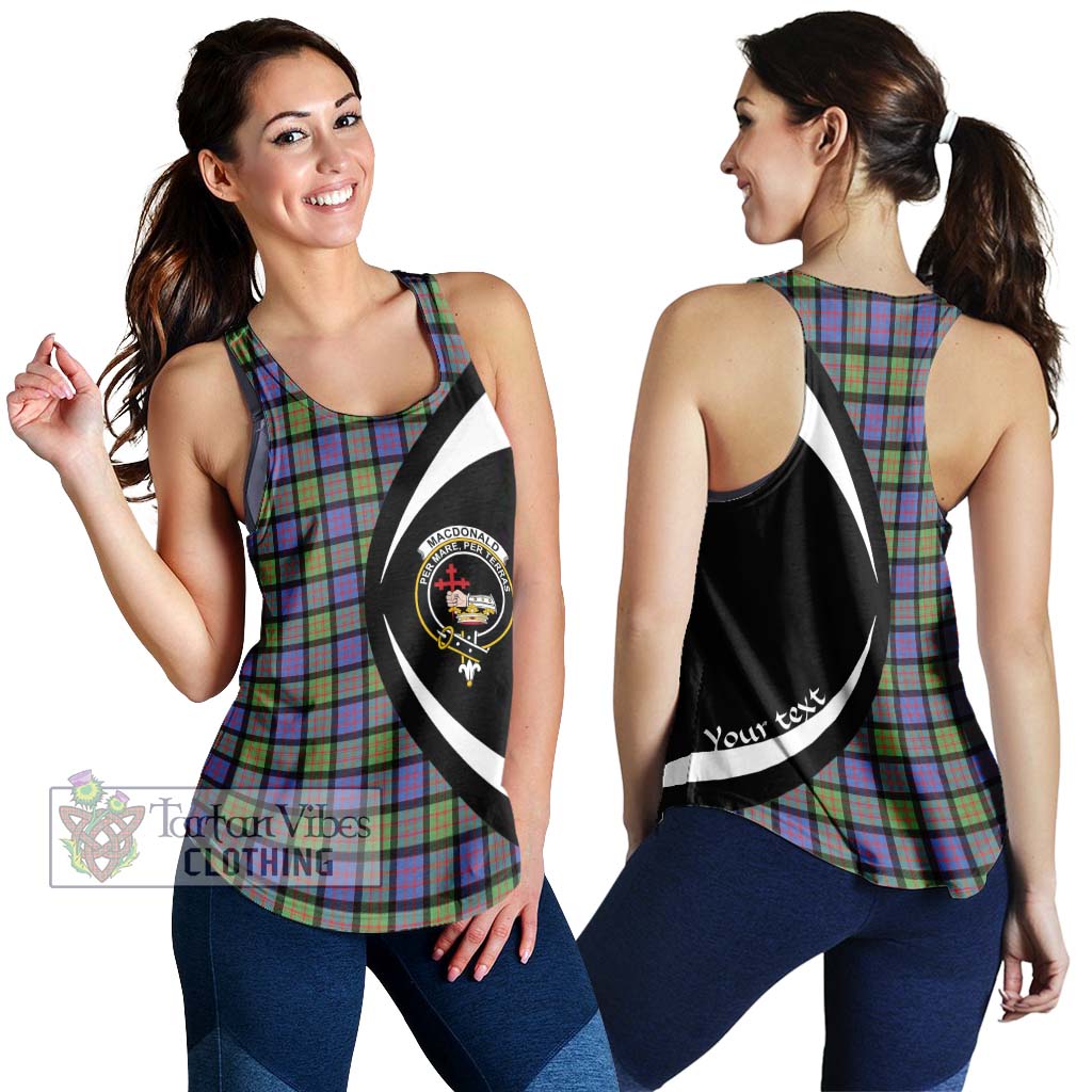 MacDonald Ancient Tartan Women's Racerback Tanks with Family Crest Circle Style 4XL - Tartan Vibes Clothing