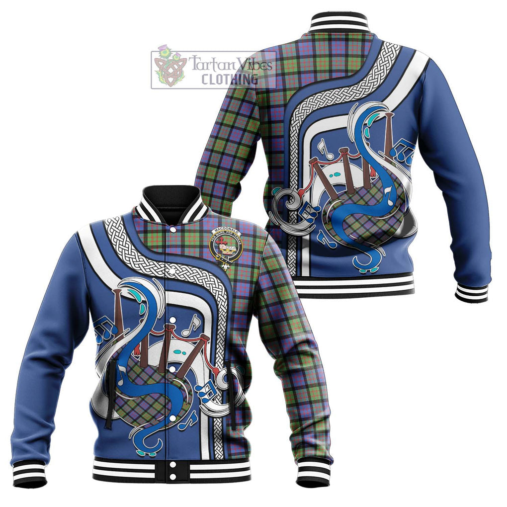 Tartan Vibes Clothing MacDonald Ancient Tartan Baseball Jacket with Epic Bagpipe Style