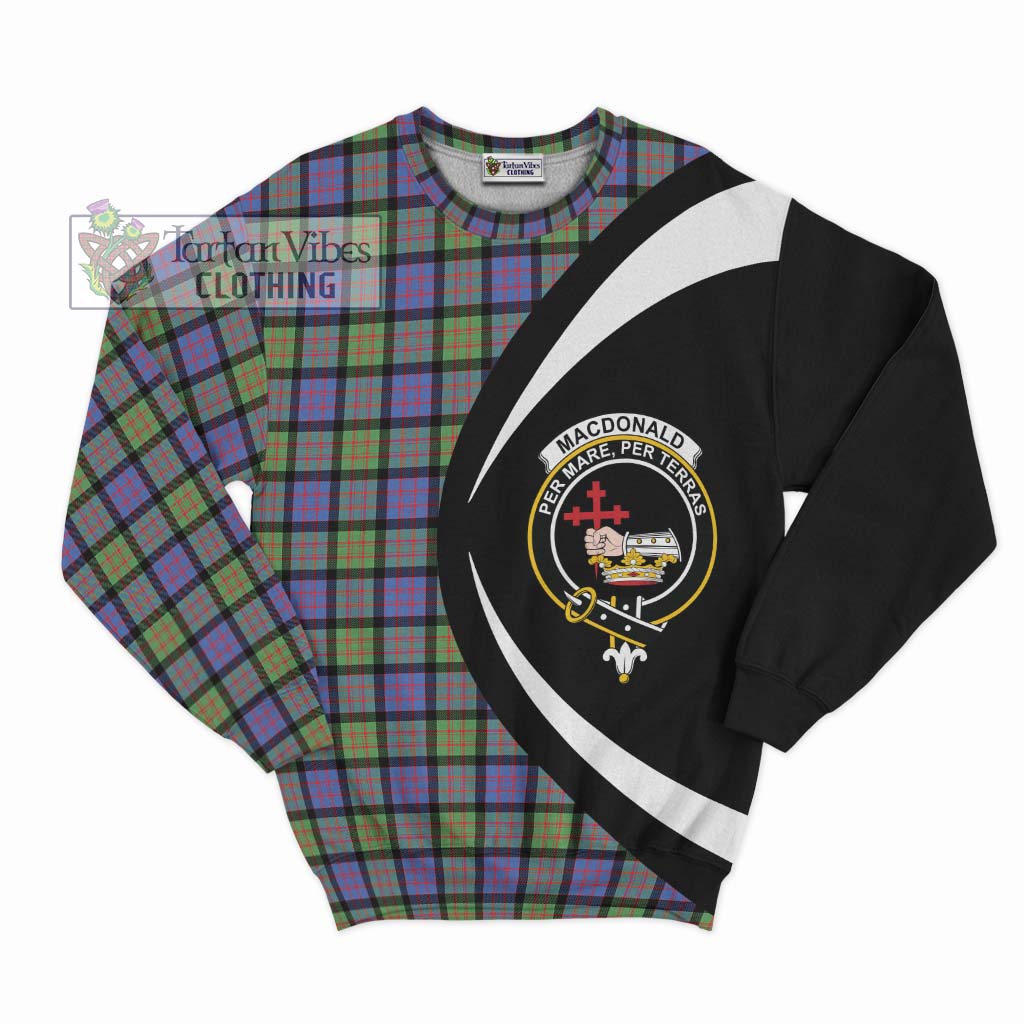 MacDonald Ancient Tartan Sweatshirt with Family Crest Circle Style Unisex - Tartan Vibes Clothing