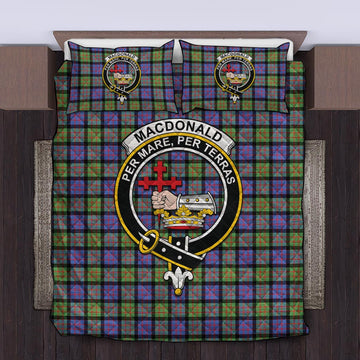 MacDonald Ancient Tartan Quilt Bed Set with Family Crest