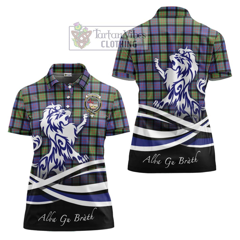 MacDonald Ancient Tartan Women's Polo Shirt with Alba Gu Brath Regal Lion Emblem Women - Tartanvibesclothing Shop