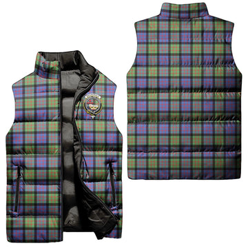 MacDonald Ancient Tartan Sleeveless Puffer Jacket with Family Crest