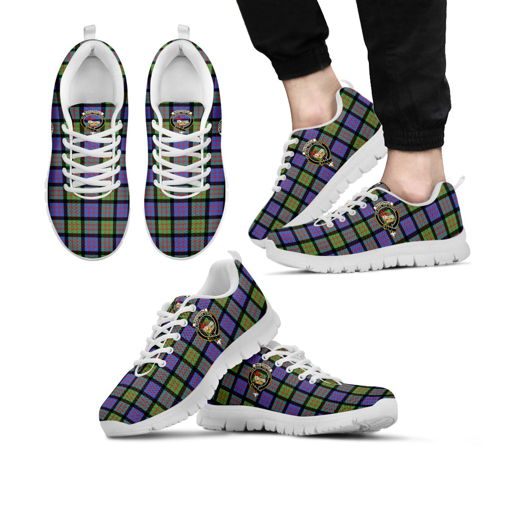 MacDonald Ancient Tartan Sneakers with Family Crest Kid's Sneakers - Tartan Vibes Clothing