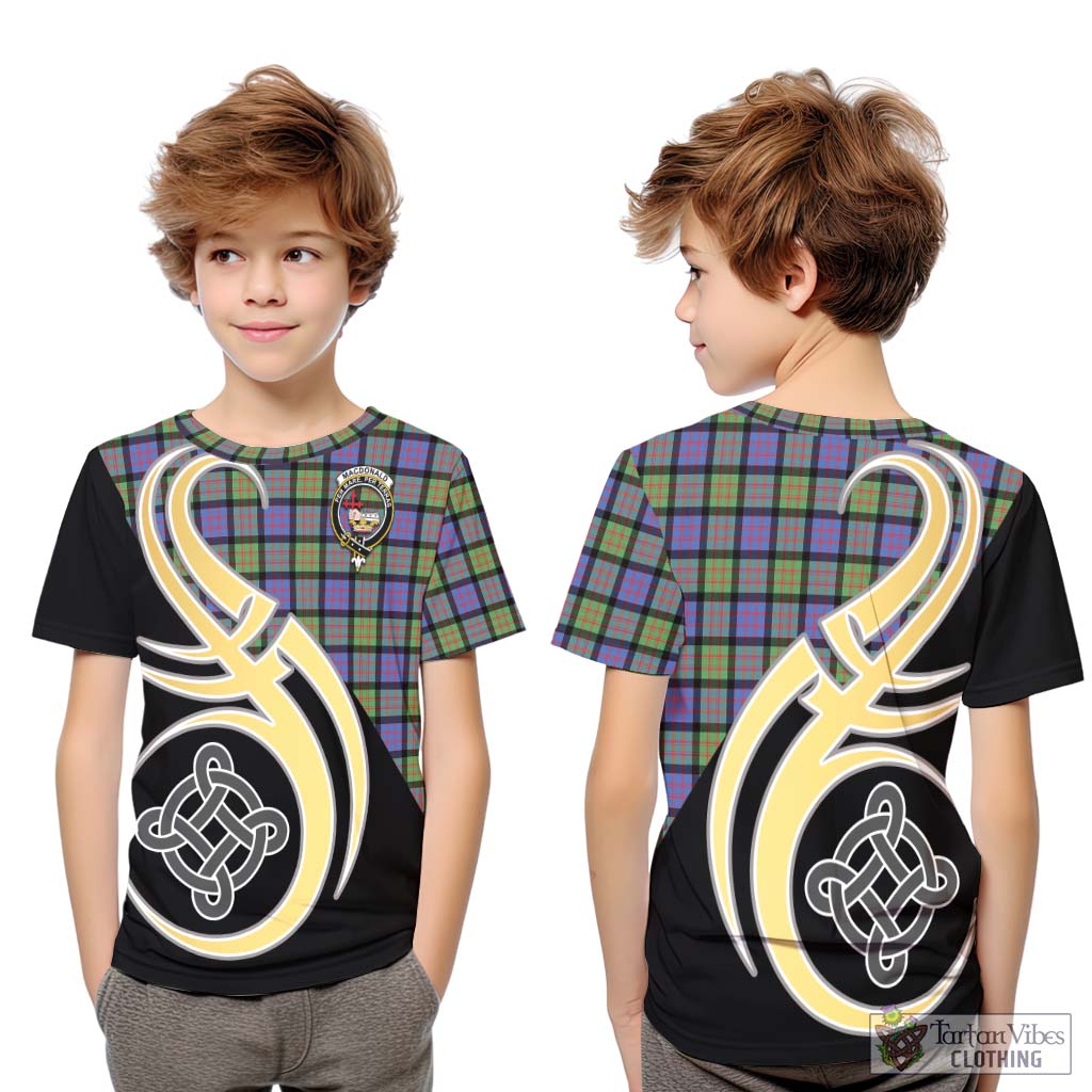 MacDonald Ancient Tartan Kid T-Shirt with Family Crest and Celtic Symbol Style Youth XL Size14 - Tartan Vibes Clothing