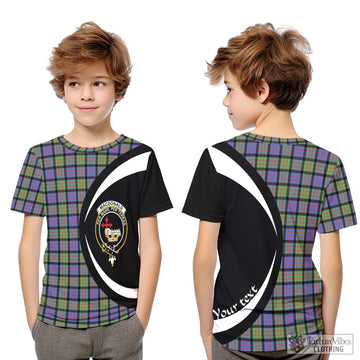 MacDonald Ancient Tartan Kid T-Shirt with Family Crest Circle Style