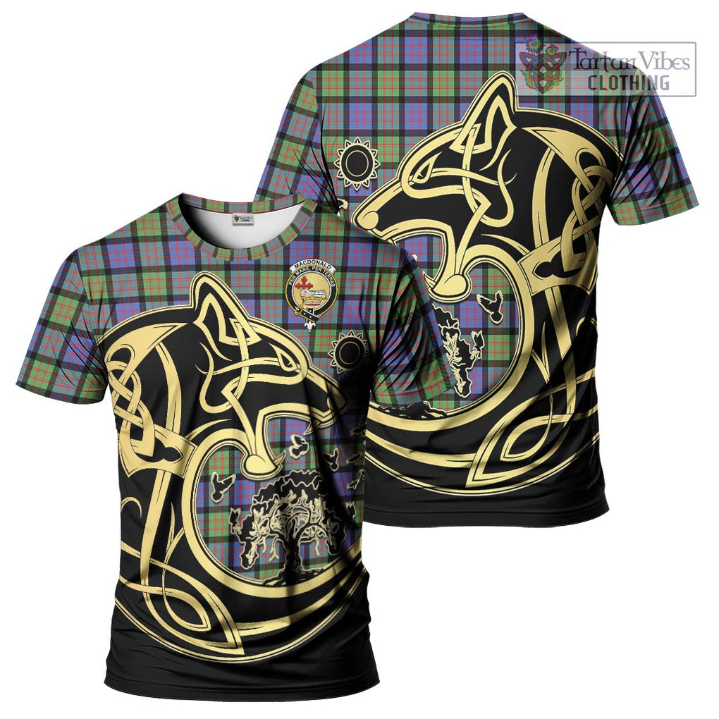 MacDonald Ancient Tartan T-Shirt with Family Crest Celtic Wolf Style Kid's Shirt - Tartan Vibes Clothing