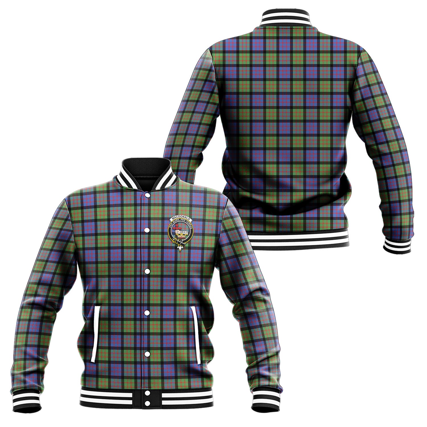 MacDonald Ancient Tartan Baseball Jacket with Family Crest Unisex - Tartan Vibes Clothing