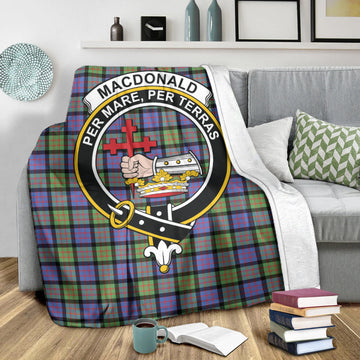 MacDonald Ancient Tartan Blanket with Family Crest