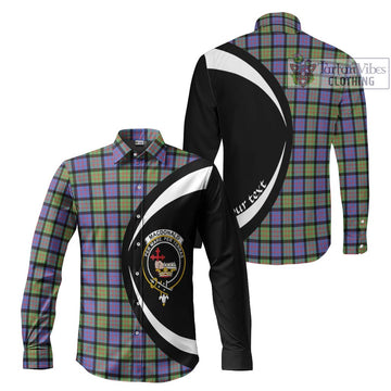 MacDonald Ancient Tartan Long Sleeve Button Up with Family Crest Circle Style