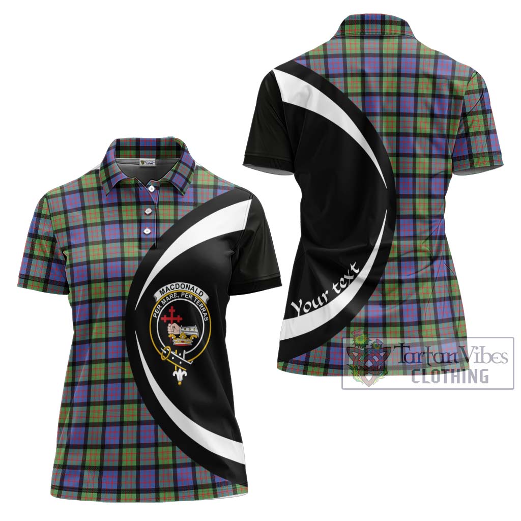 MacDonald Ancient Tartan Women's Polo Shirt with Family Crest Circle Style Women - Tartan Vibes Clothing