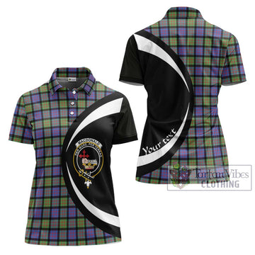 MacDonald Ancient Tartan Women's Polo Shirt with Family Crest Circle Style