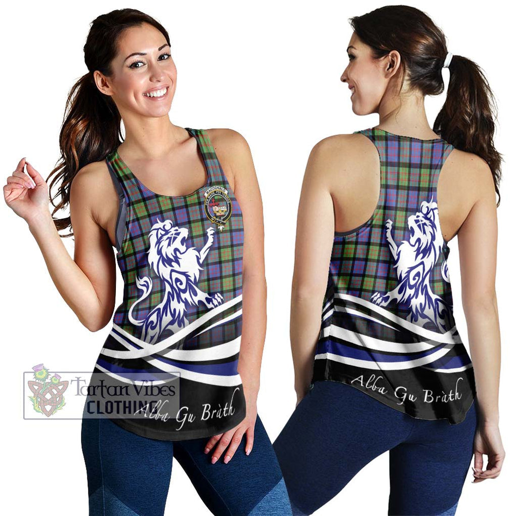 MacDonald Ancient Tartan Women's Racerback Tanks with Alba Gu Brath Regal Lion Emblem 4XL - Tartanvibesclothing Shop