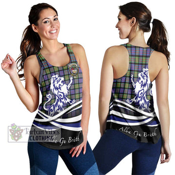 MacDonald Ancient Tartan Women's Racerback Tanks with Alba Gu Brath Regal Lion Emblem