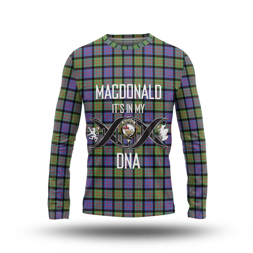 MacDonald Ancient Tartan Long Sleeve T-Shirt with Family Crest DNA In Me Style Unisex - Tartanvibesclothing Shop