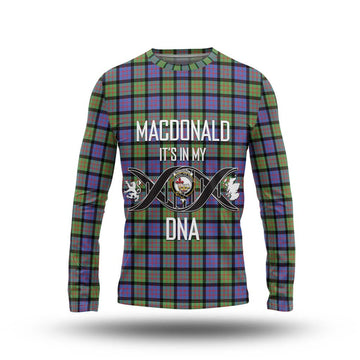 MacDonald Ancient Tartan Long Sleeve T-Shirt with Family Crest DNA In Me Style