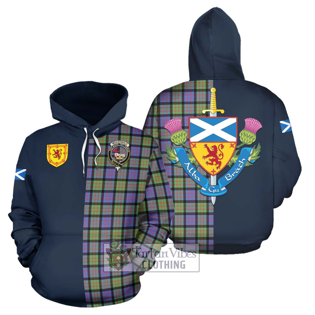 Tartan Vibes Clothing MacDonald Ancient Tartan Hoodie with Scottish Lion Royal Arm Half Style