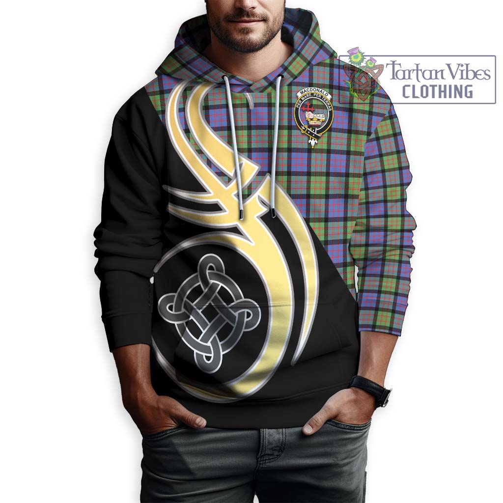 MacDonald Ancient Tartan Hoodie with Family Crest and Celtic Symbol Style Zip Hoodie - Tartan Vibes Clothing