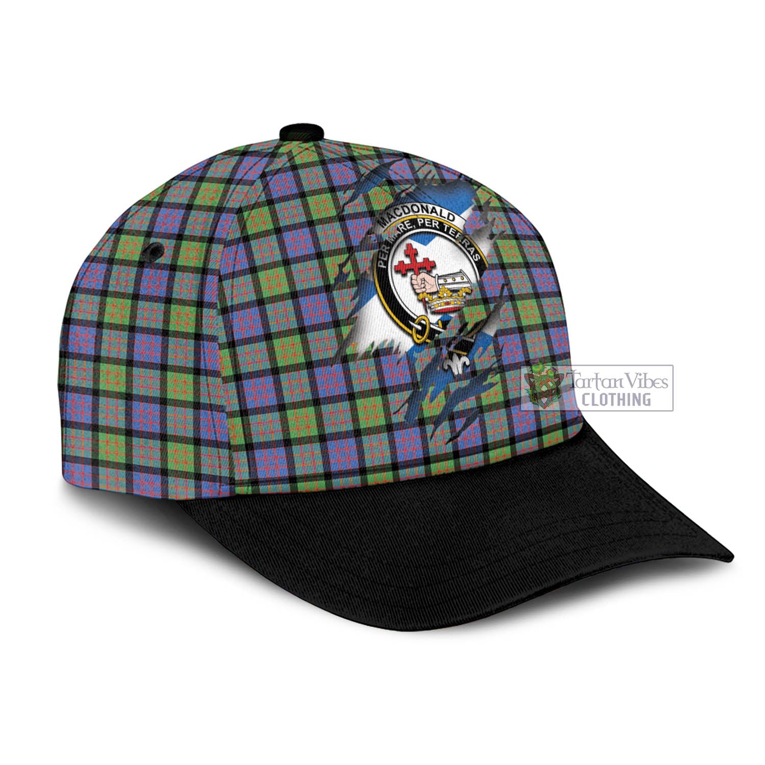 Tartan Vibes Clothing MacDonald Ancient Tartan Classic Cap with Family Crest In Me Style