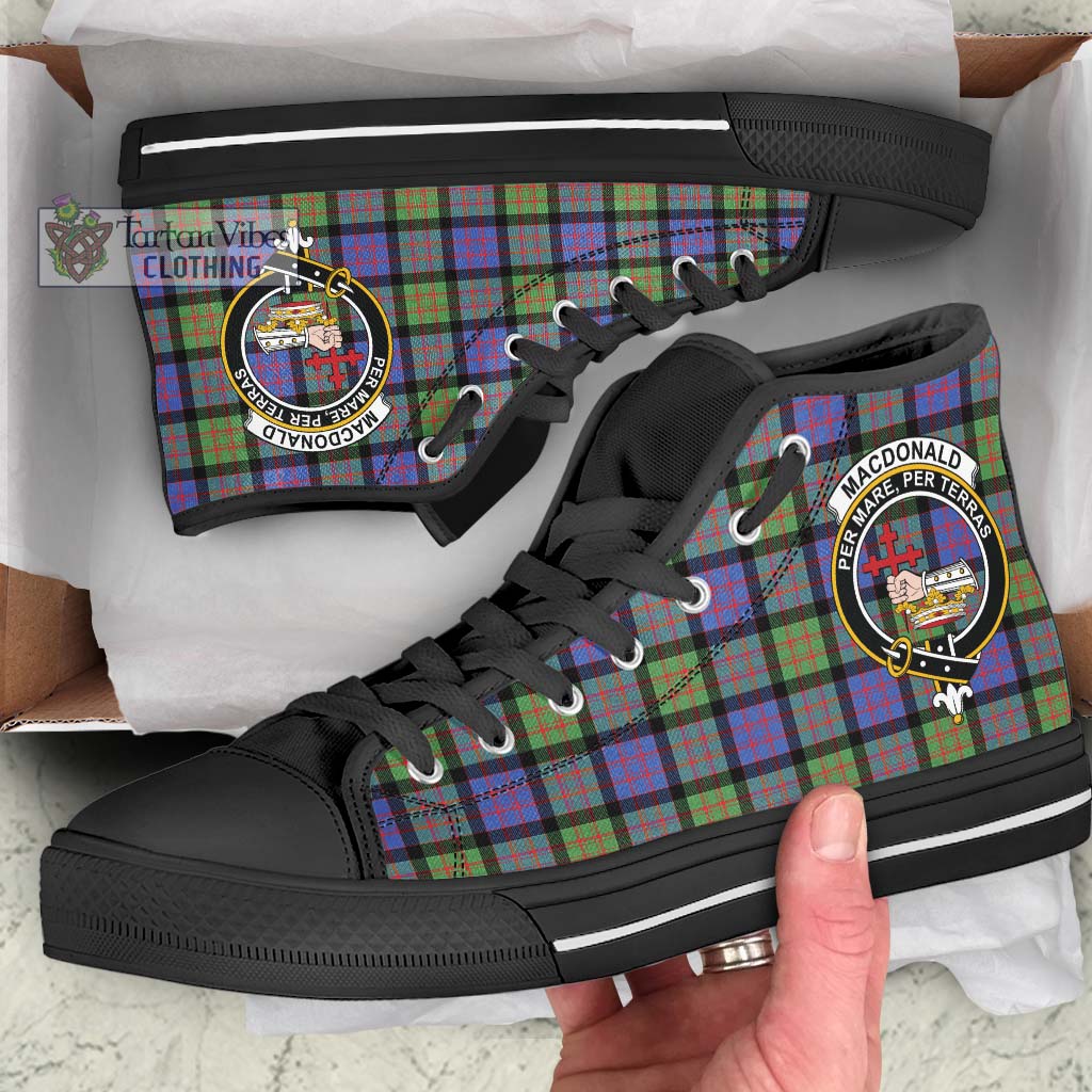 Tartan Vibes Clothing MacDonald Ancient Tartan High Top Shoes with Family Crest