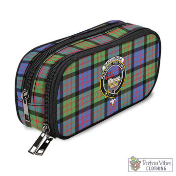 MacDonald Ancient Tartan Pen and Pencil Case with Family Crest