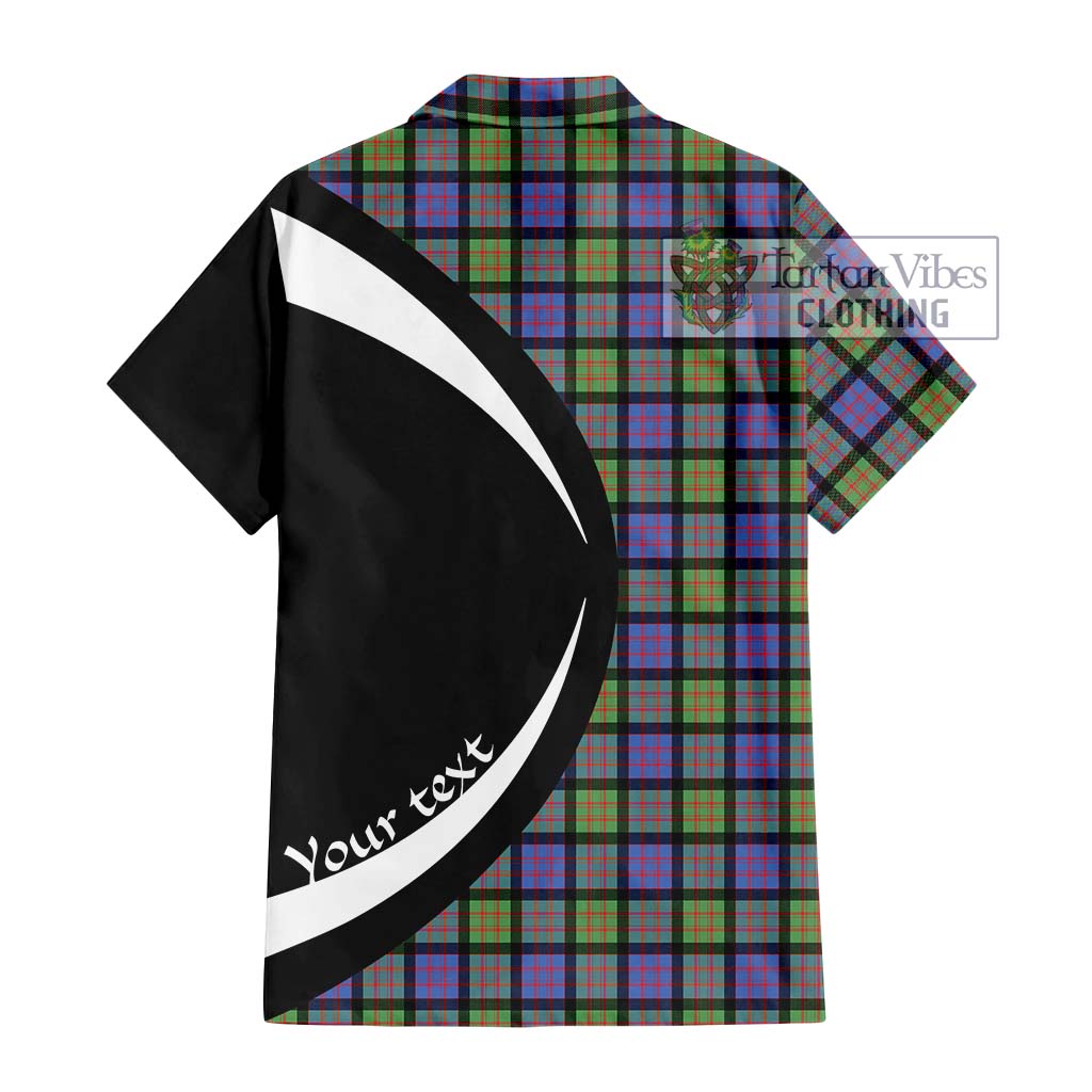 MacDonald Ancient Tartan Short Sleeve Button Up with Family Crest Circle Style - Tartan Vibes Clothing