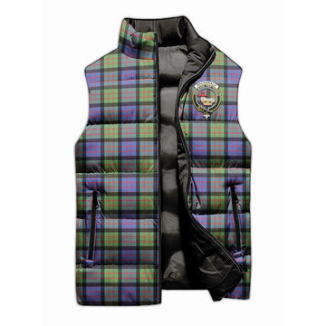 MacDonald Ancient Tartan Sleeveless Puffer Jacket with Family Crest