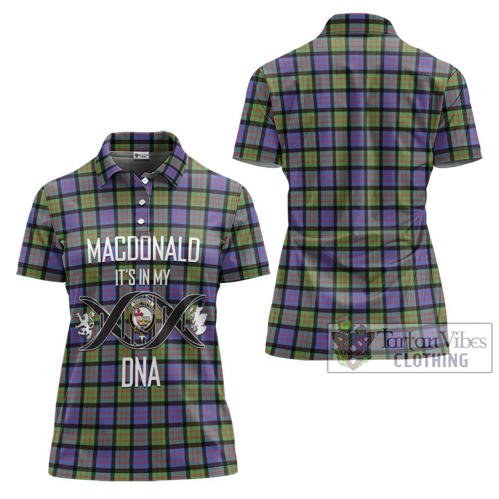 MacDonald Ancient Tartan Women's Polo Shirt with Family Crest DNA In Me Style - Tartanvibesclothing Shop