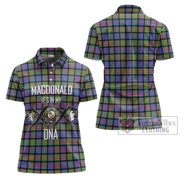 MacDonald Ancient Tartan Women's Polo Shirt with Family Crest DNA In Me Style