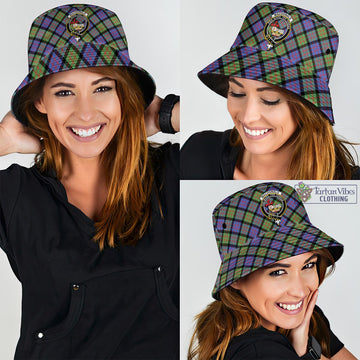 MacDonald Ancient Tartan Bucket Hat with Family Crest