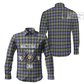 MacDonald Ancient Tartan Long Sleeve Button Shirt with Family Crest DNA In Me Style