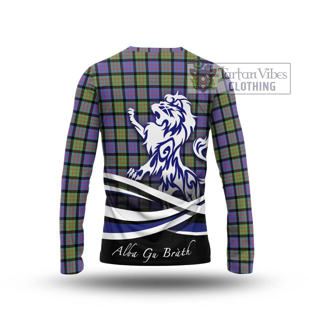 MacDonald Ancient Tartan Long Sleeve T-Shirt with Alba Gu Brath Regal Lion Emblem - Tartanvibesclothing Shop