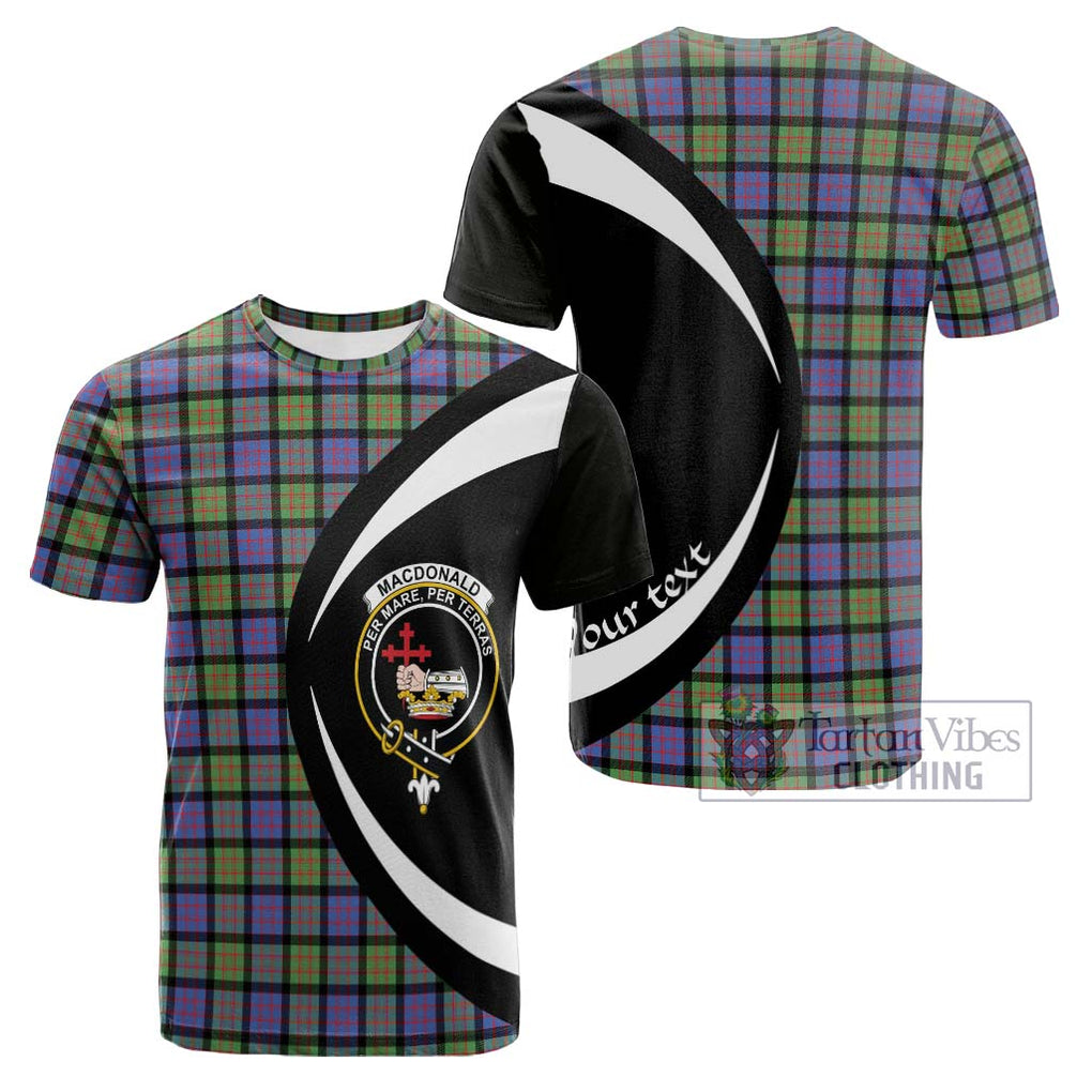 Tartan Vibes Clothing MacDonald Ancient Tartan Cotton T-shirt with Family Crest Circle Style