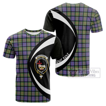 MacDonald Ancient Tartan Cotton T-shirt with Family Crest Circle Style