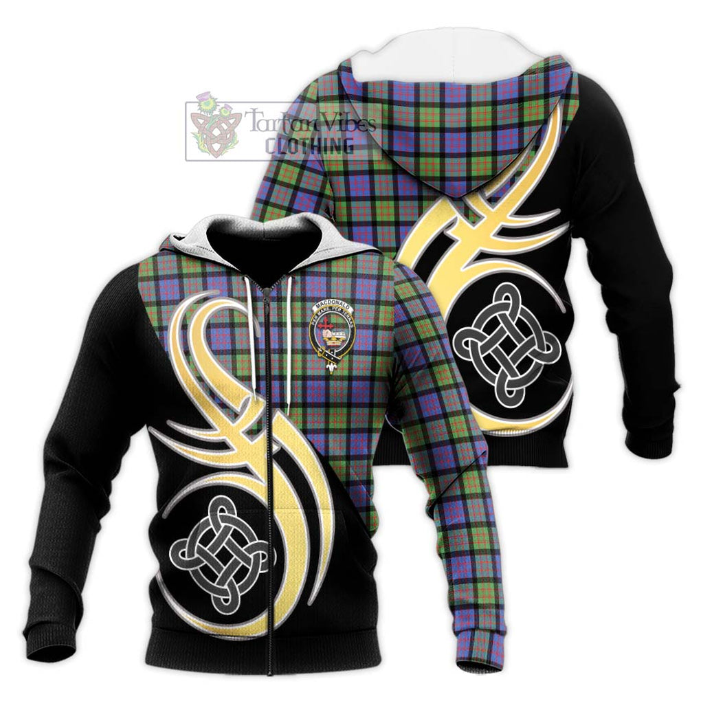 MacDonald Ancient Tartan Knitted Hoodie with Family Crest and Celtic Symbol Style Unisex Knitted Zip Hoodie - Tartan Vibes Clothing