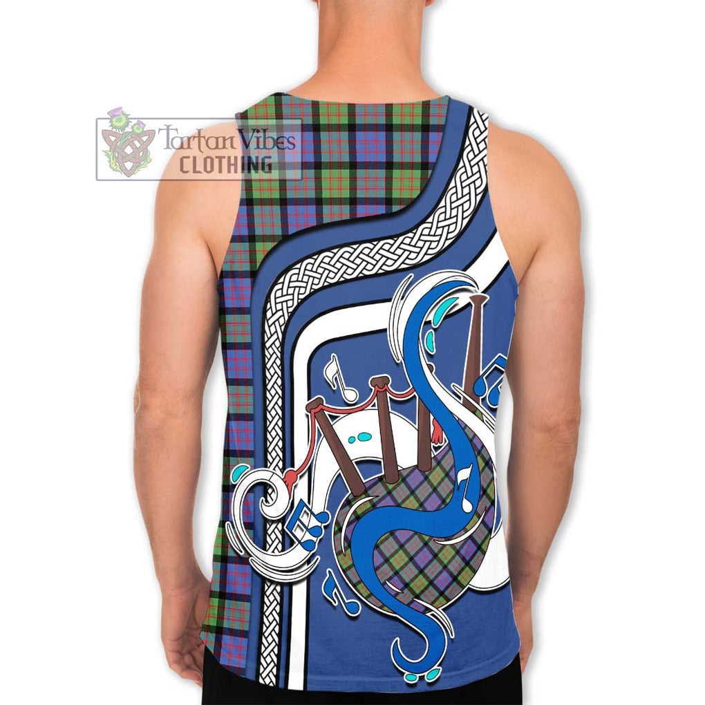 MacDonald Ancient Tartan Men's Tank Top with Epic Bagpipe Style - Tartanvibesclothing Shop