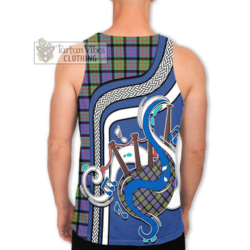 MacDonald Ancient Tartan Men's Tank Top with Epic Bagpipe Style