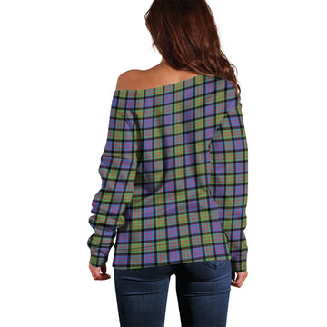 MacDonald Ancient Tartan Off Shoulder Women Sweater with Family Crest