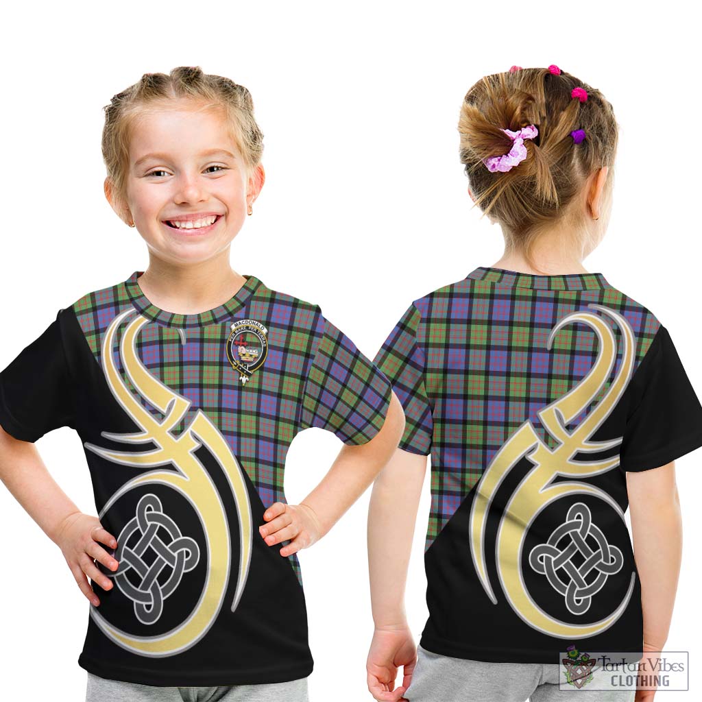 MacDonald Ancient Tartan Kid T-Shirt with Family Crest and Celtic Symbol Style - Tartan Vibes Clothing