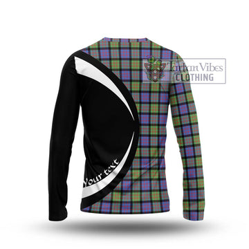 MacDonald Ancient Tartan Long Sleeve T-Shirt with Family Crest Circle Style