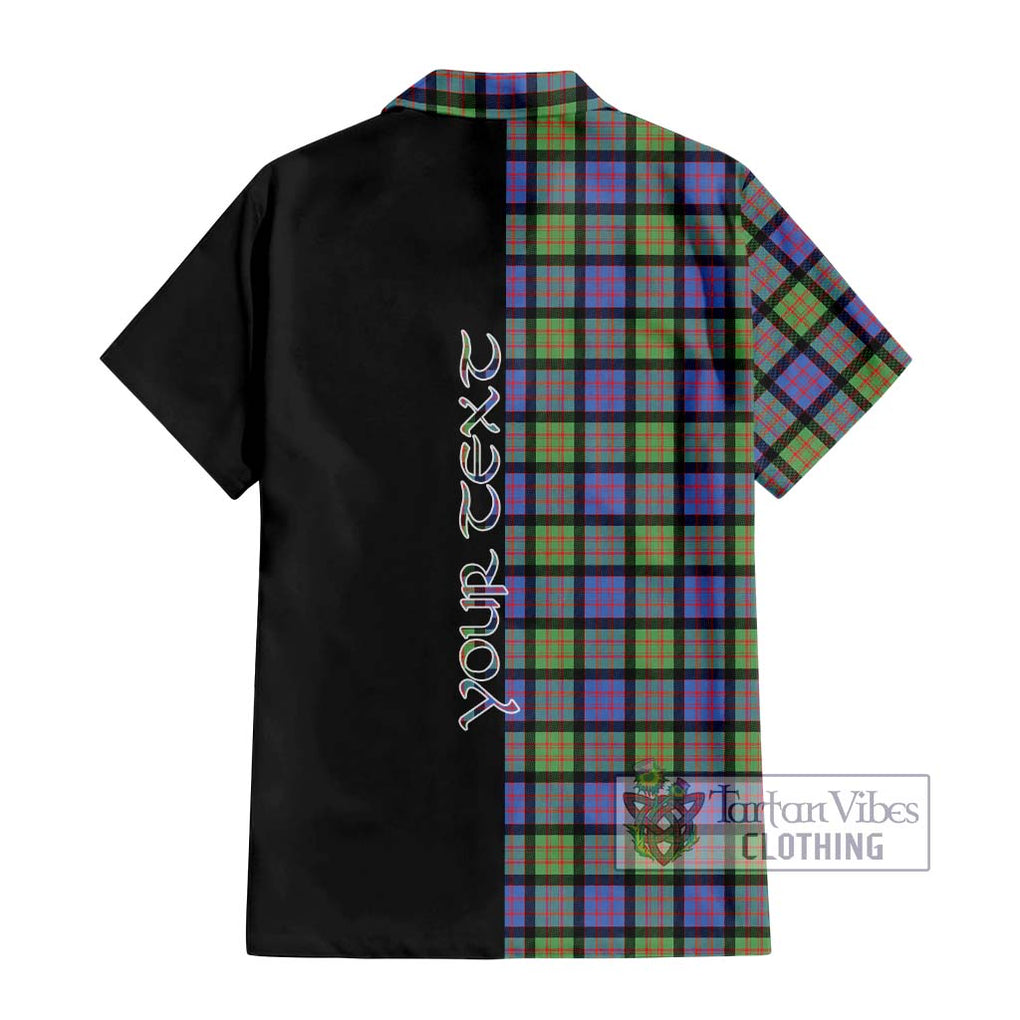 MacDonald Ancient Tartan Short Sleeve Button Shirt with Family Crest and Half Of Me Style - Tartanvibesclothing Shop