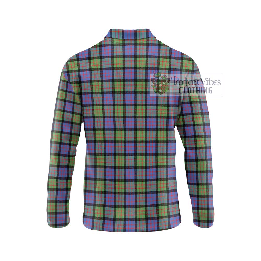 MacDonald Ancient Tartan Long Sleeve Polo Shirt with Family Crest DNA In Me Style - Tartanvibesclothing Shop