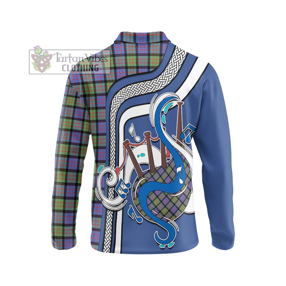 Tartan Vibes Clothing MacDonald Ancient Tartan Long Sleeve Polo Shirt with Epic Bagpipe Style