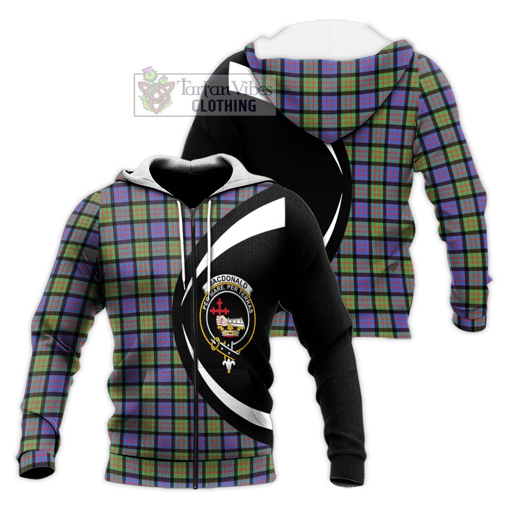 MacDonald Ancient Tartan Knitted Hoodie with Family Crest Circle Style Unisex Knitted Zip Hoodie - Tartan Vibes Clothing