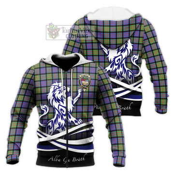 MacDonald Ancient Tartan Knitted Hoodie with Alba Gu Brath Regal Lion Emblem