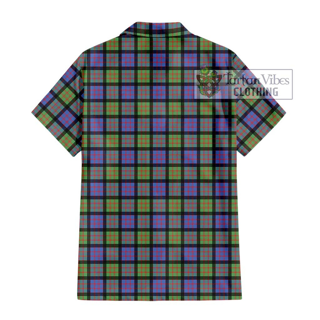 MacDonald Ancient Tartan Short Sleeve Button Shirt with Family Crest DNA In Me Style - Tartanvibesclothing Shop